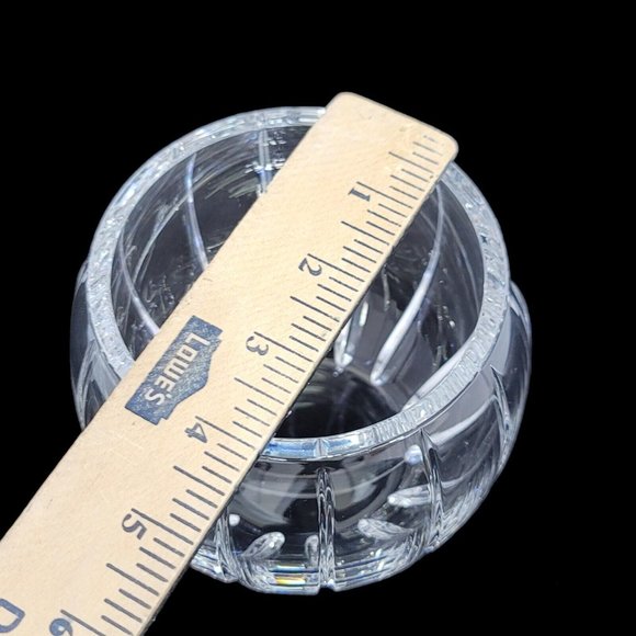 Vintage Lead Crystal Round Sphere‎ Floral Posy Bowl Vase Cut Decor Accent - Picture 6 of 8